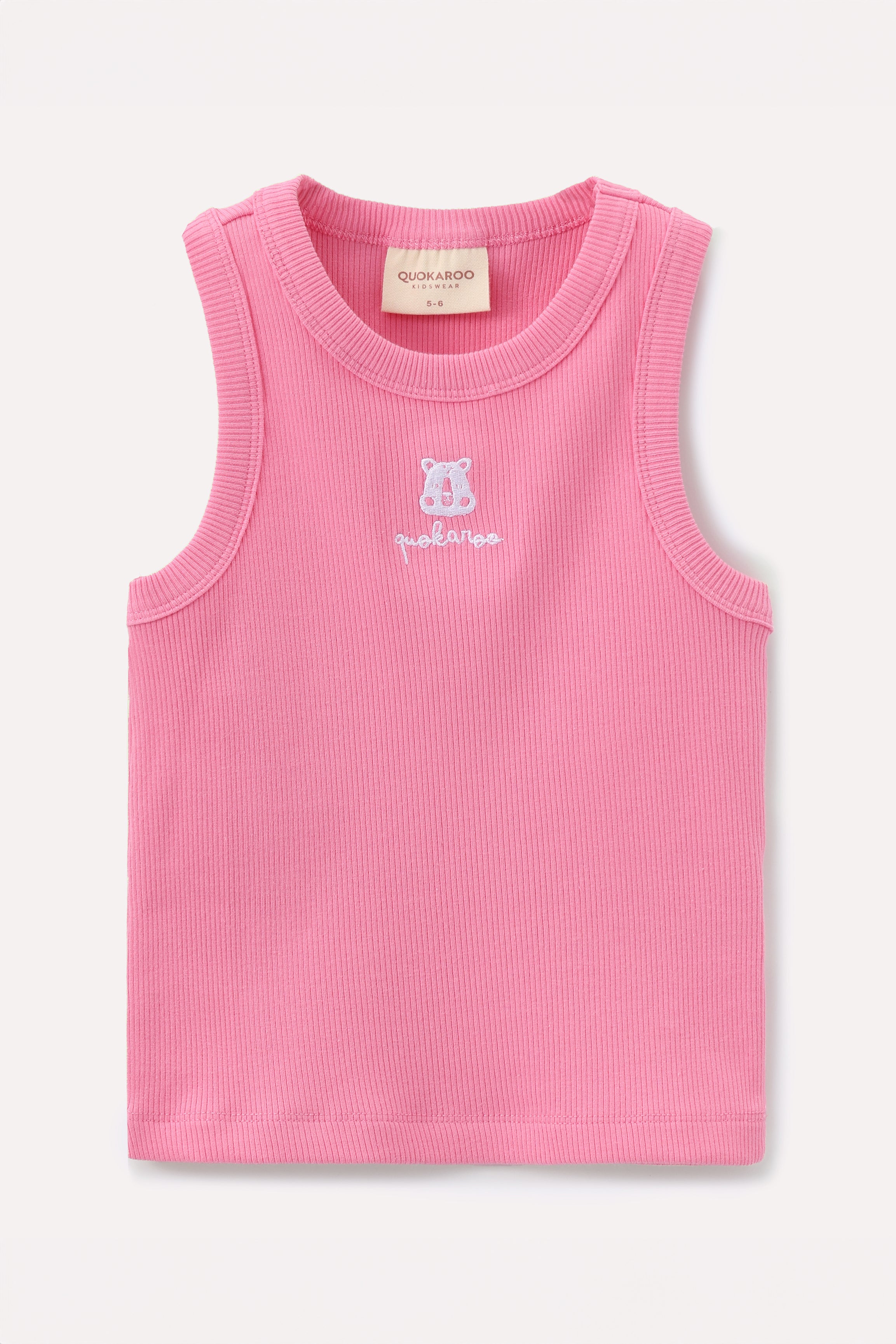 Bubblegum Pink Quokka Ribbed Tank