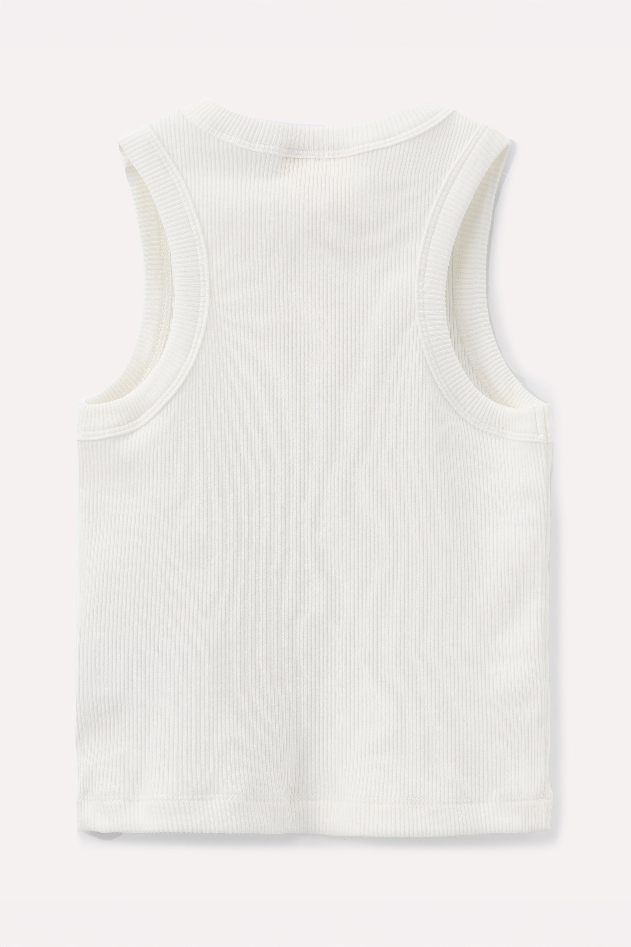 Brilliant White Ribbon Ribbed Tank
