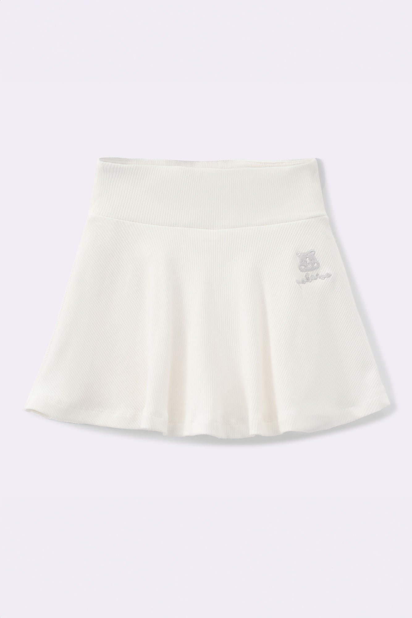Brilliant White Ribbed Play Skort