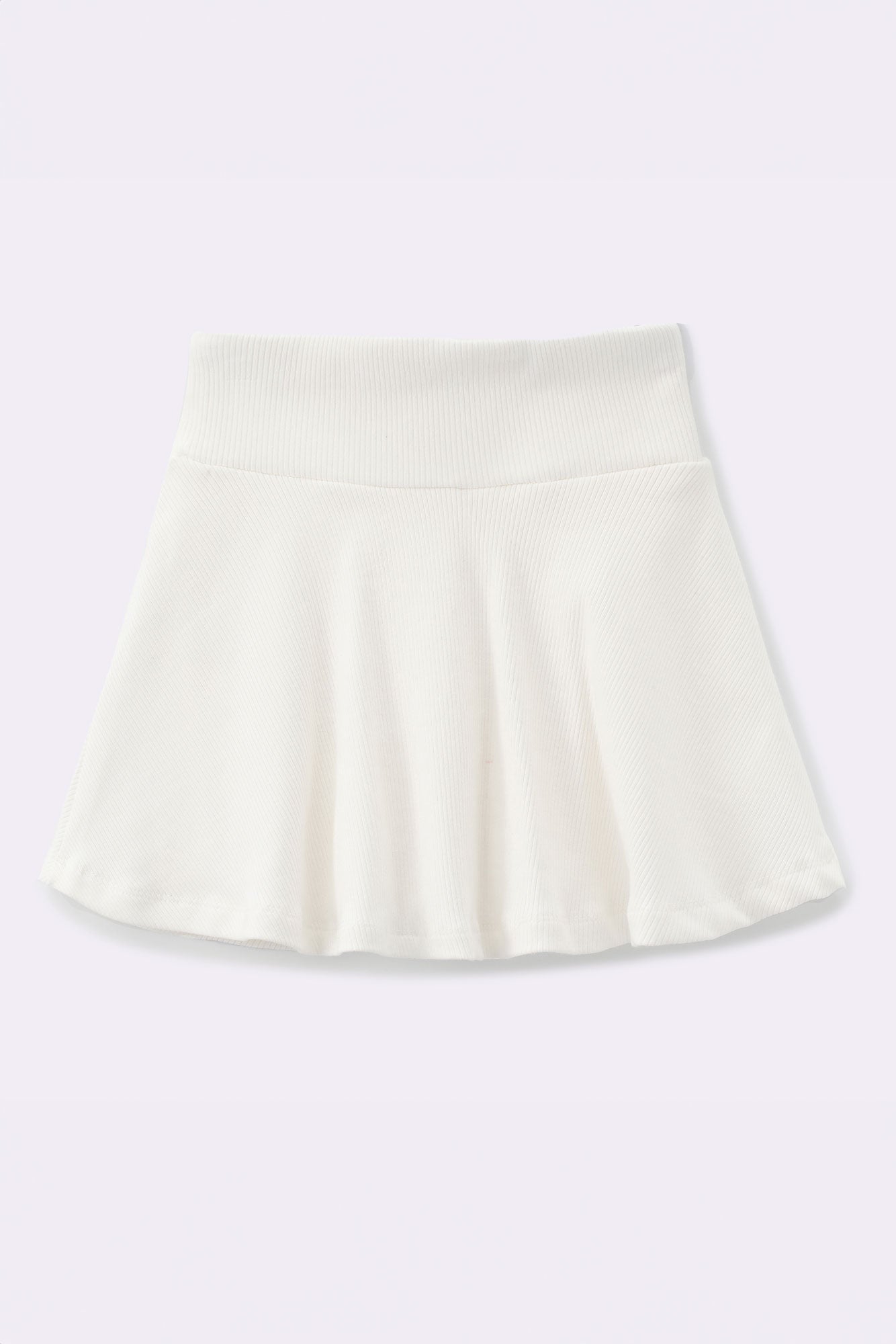 Brilliant White Ribbed Play Skort