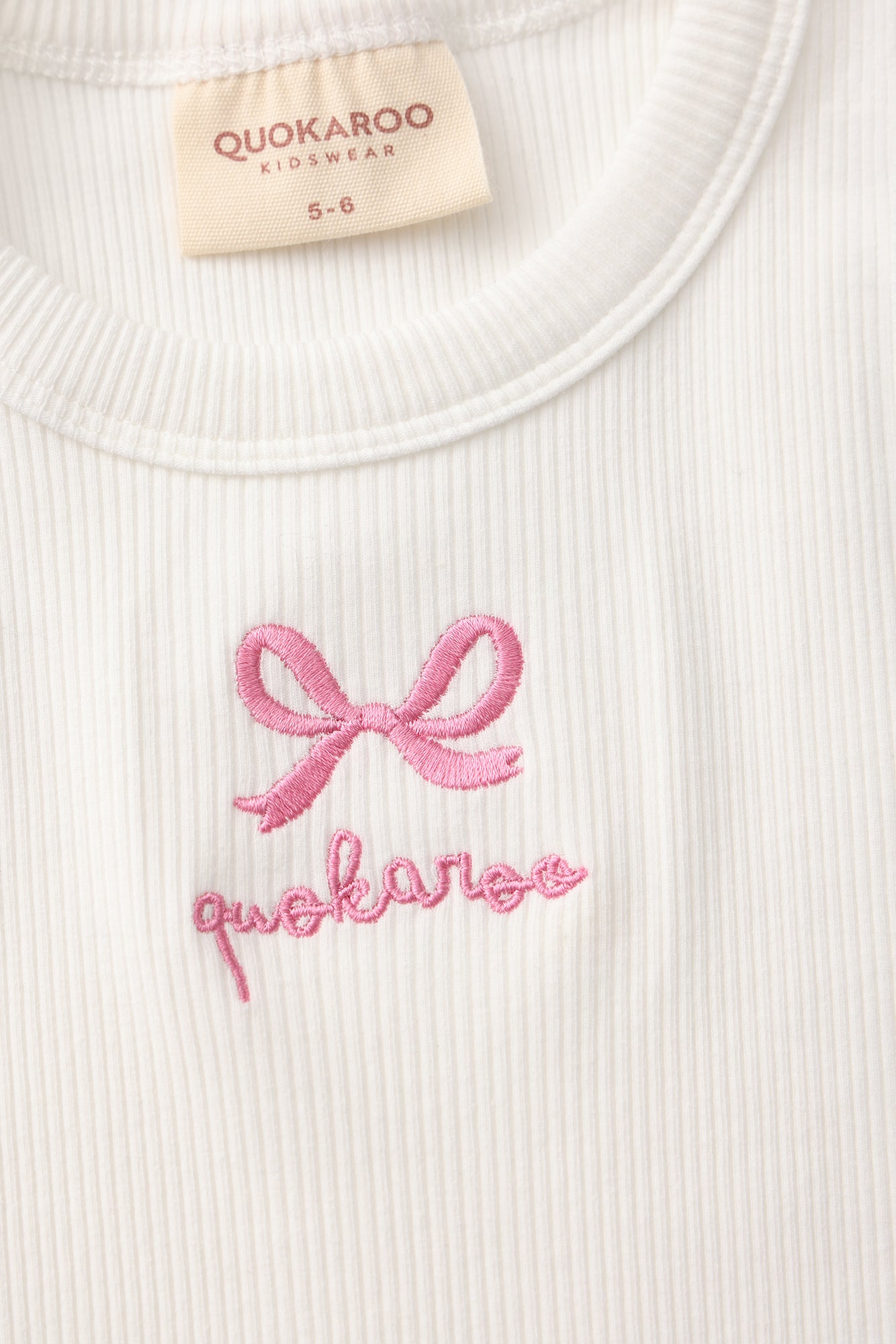 Brilliant White Ribbon Ribbed Tank