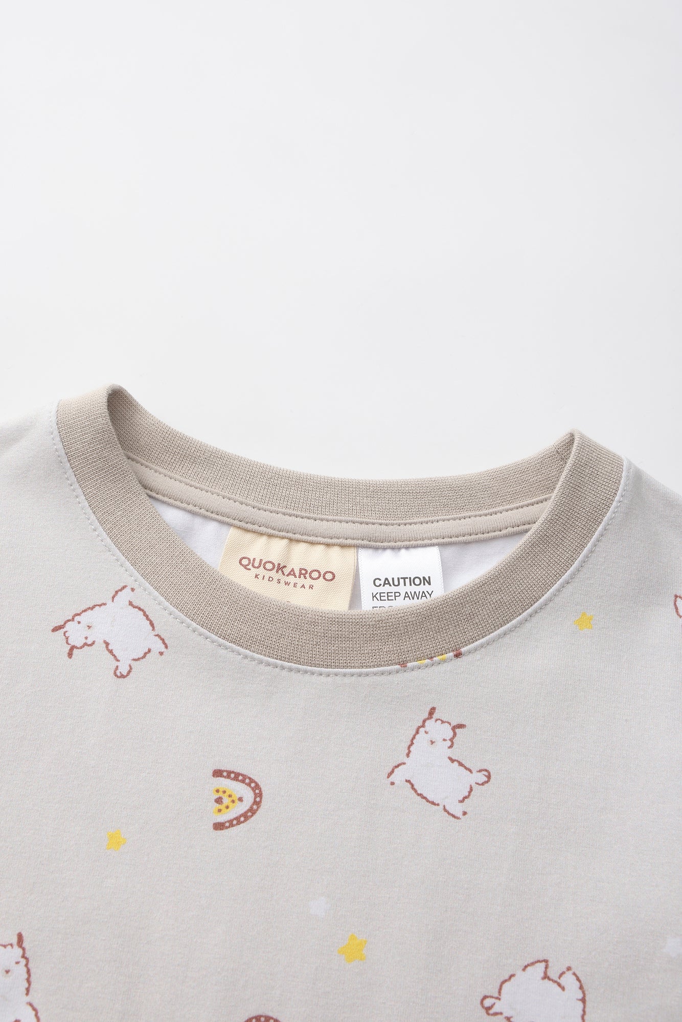 Cozy Cotton Long Sleeve Pj Set - Sandy Beige Llama