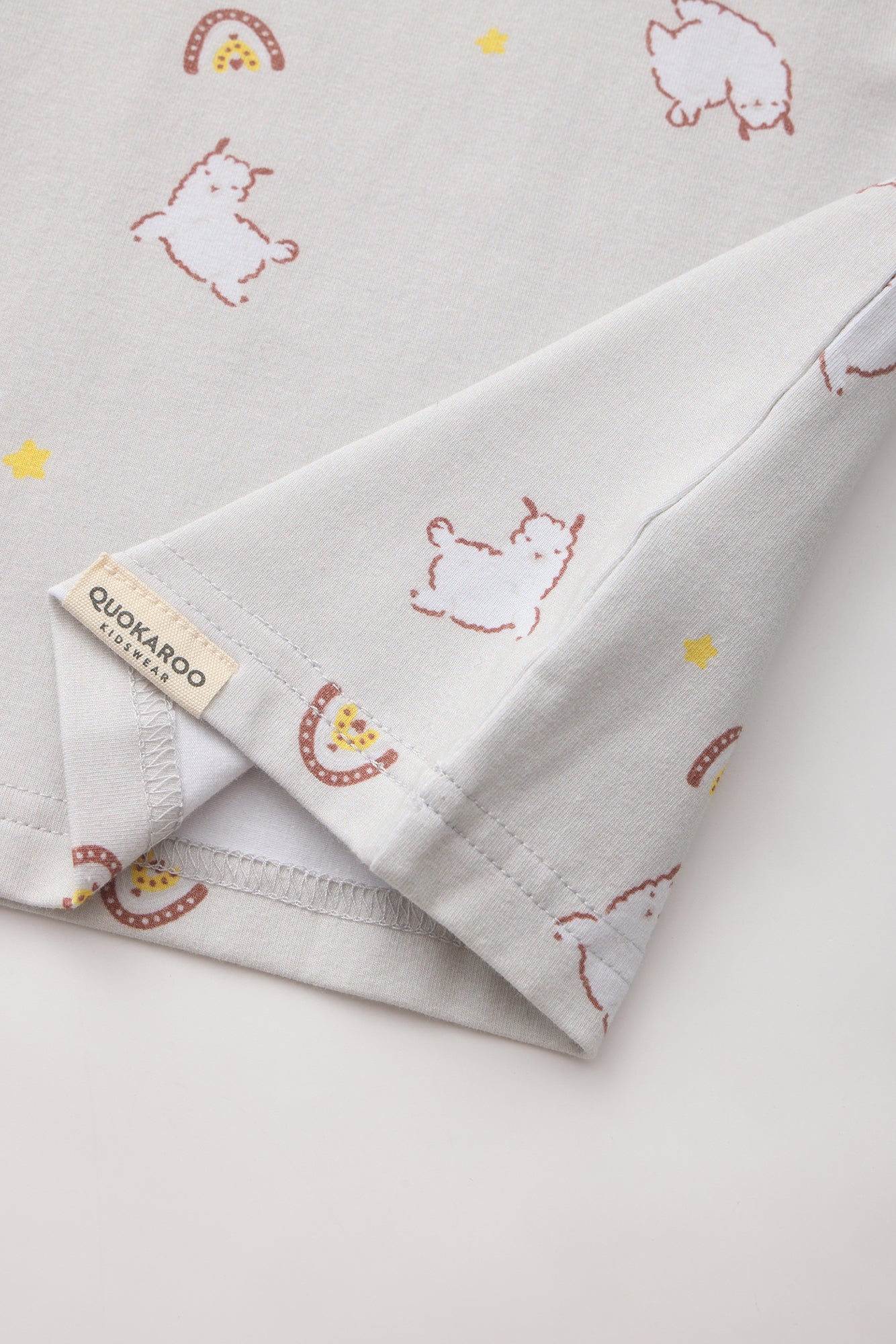Cozy Cotton Long Sleeve Pj Set - Sandy Beige Llama