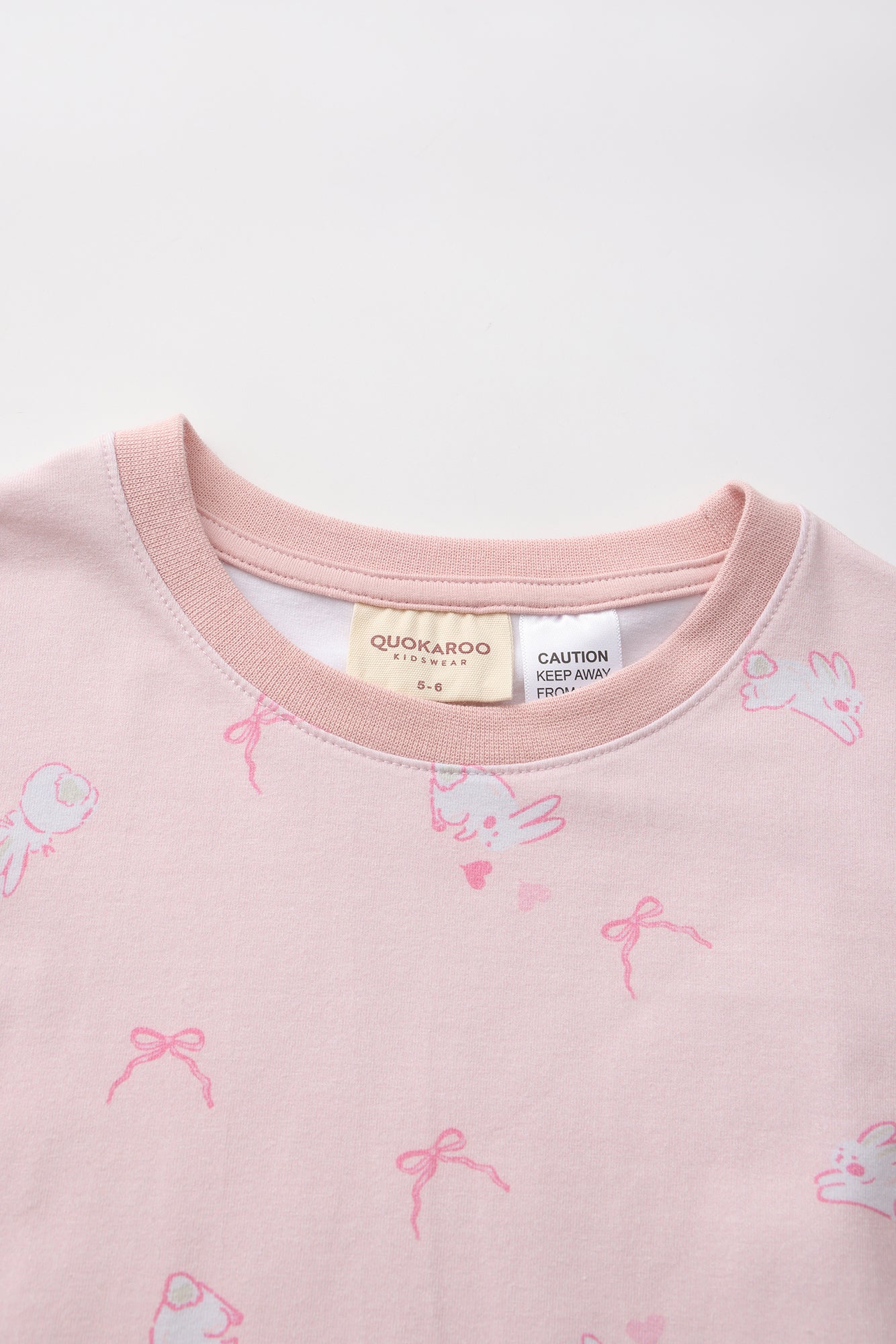 Cozy Cotton Long Sleeve Pj Set - Blush Pink Bunny