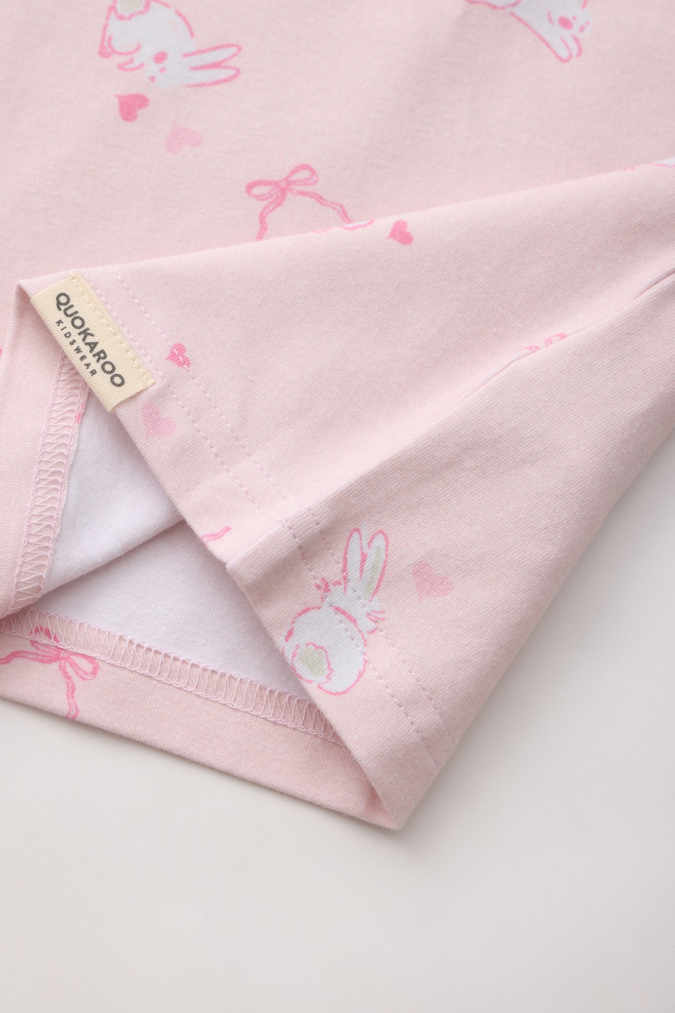 Cozy Cotton Long Sleeve Pj Set - Blush Pink Bunny