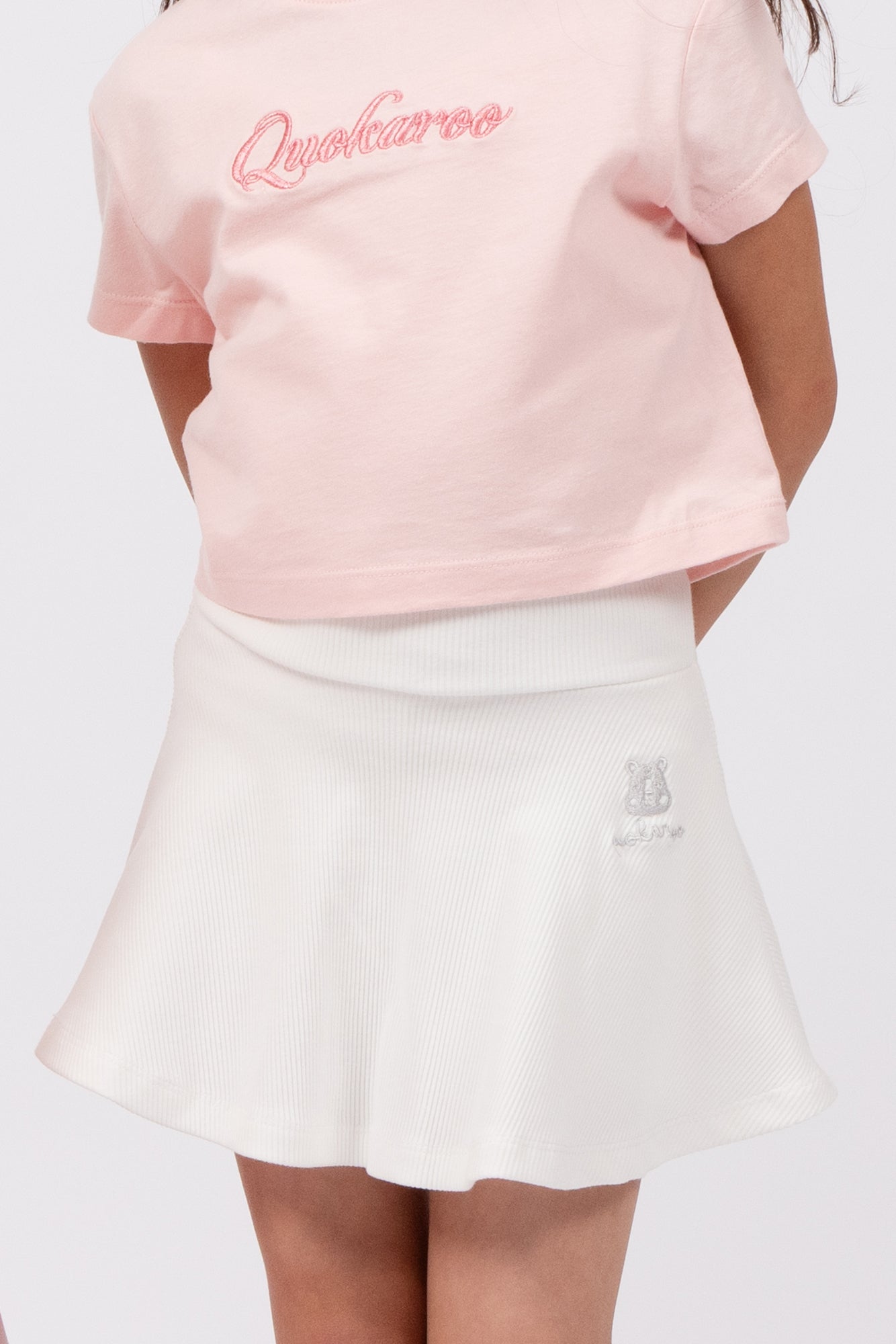 Brilliant White Ribbed Play Skort