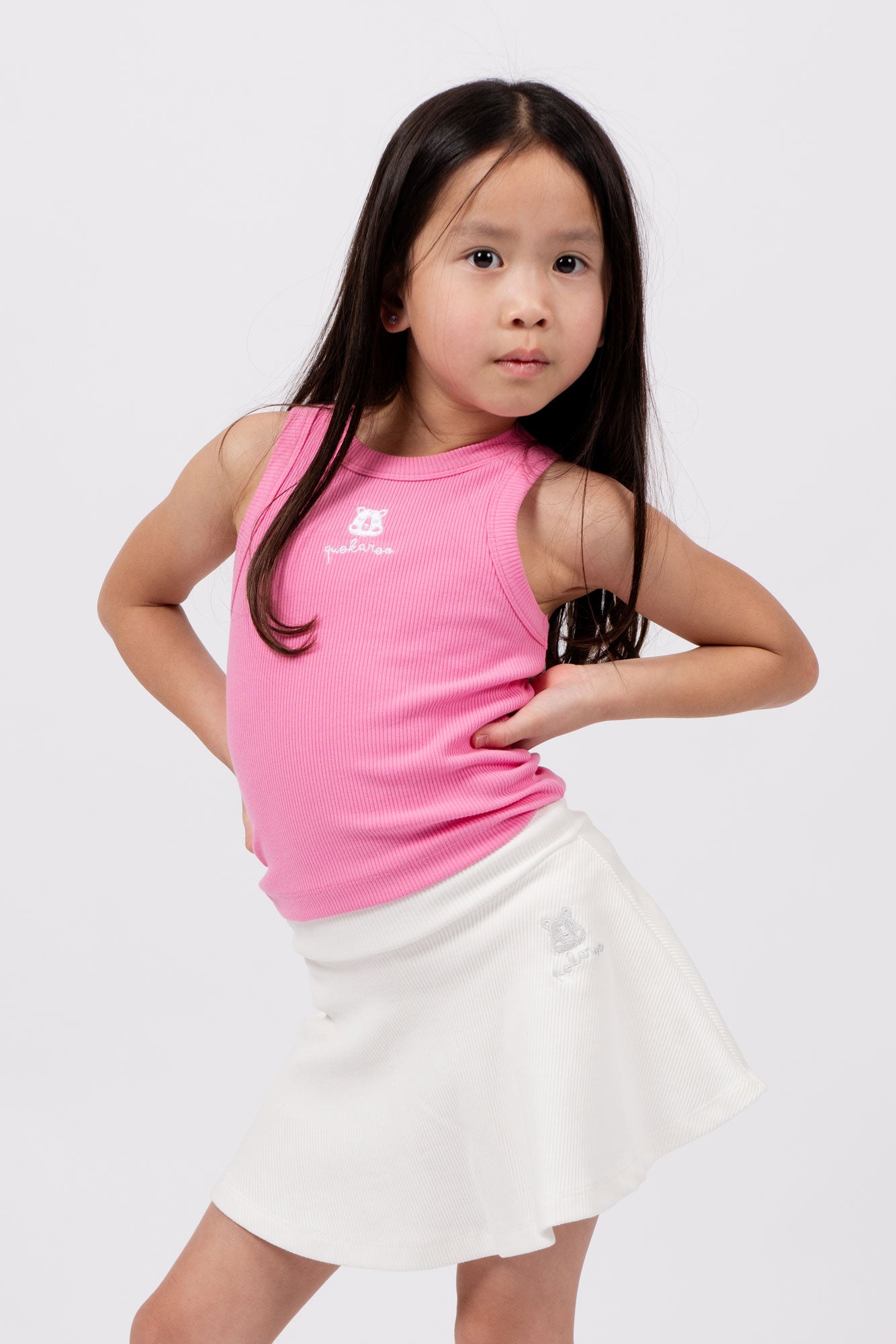 Brilliant White Ribbed Play Skort