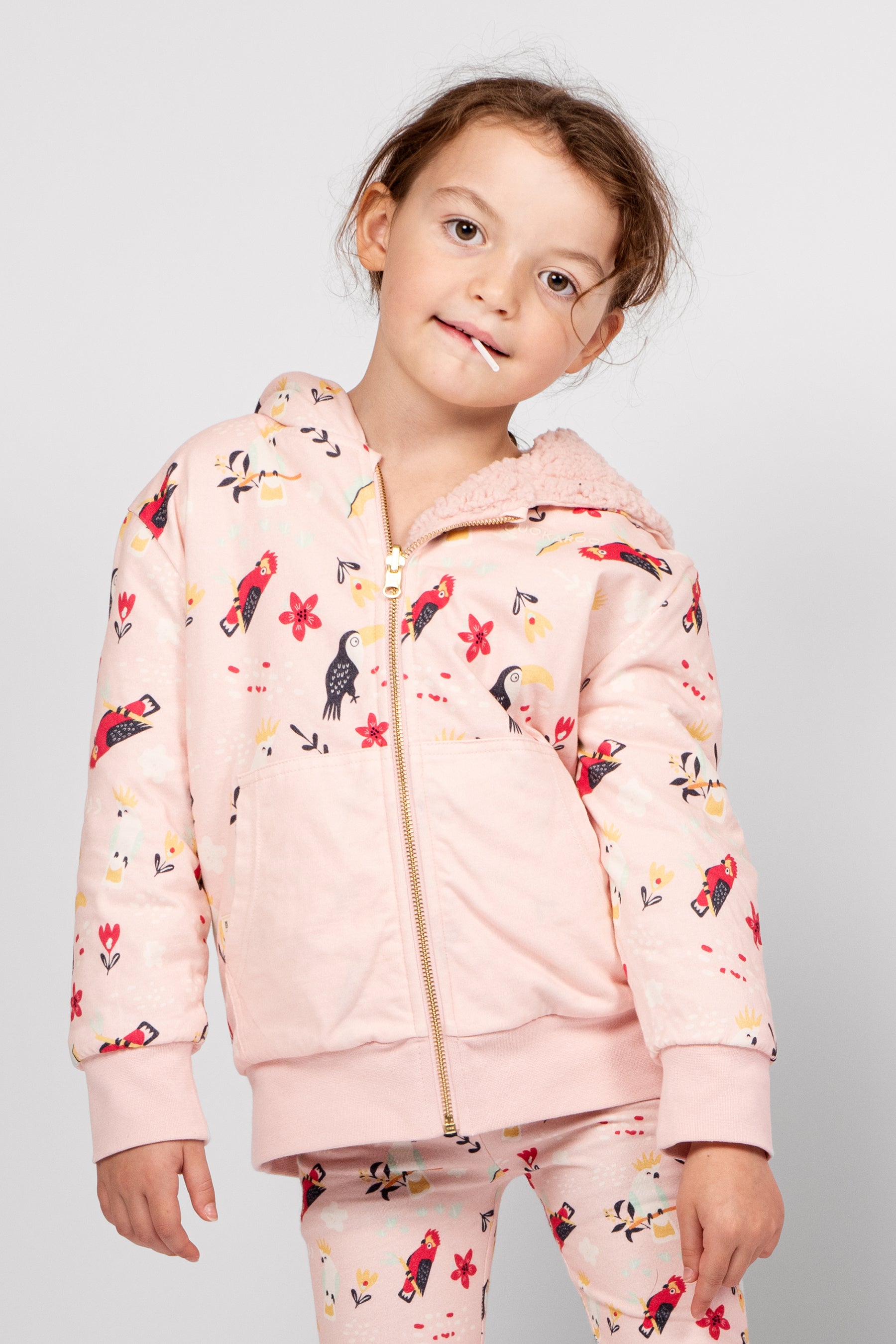 Cockatoo Cotton Jersey Reversible Zipper