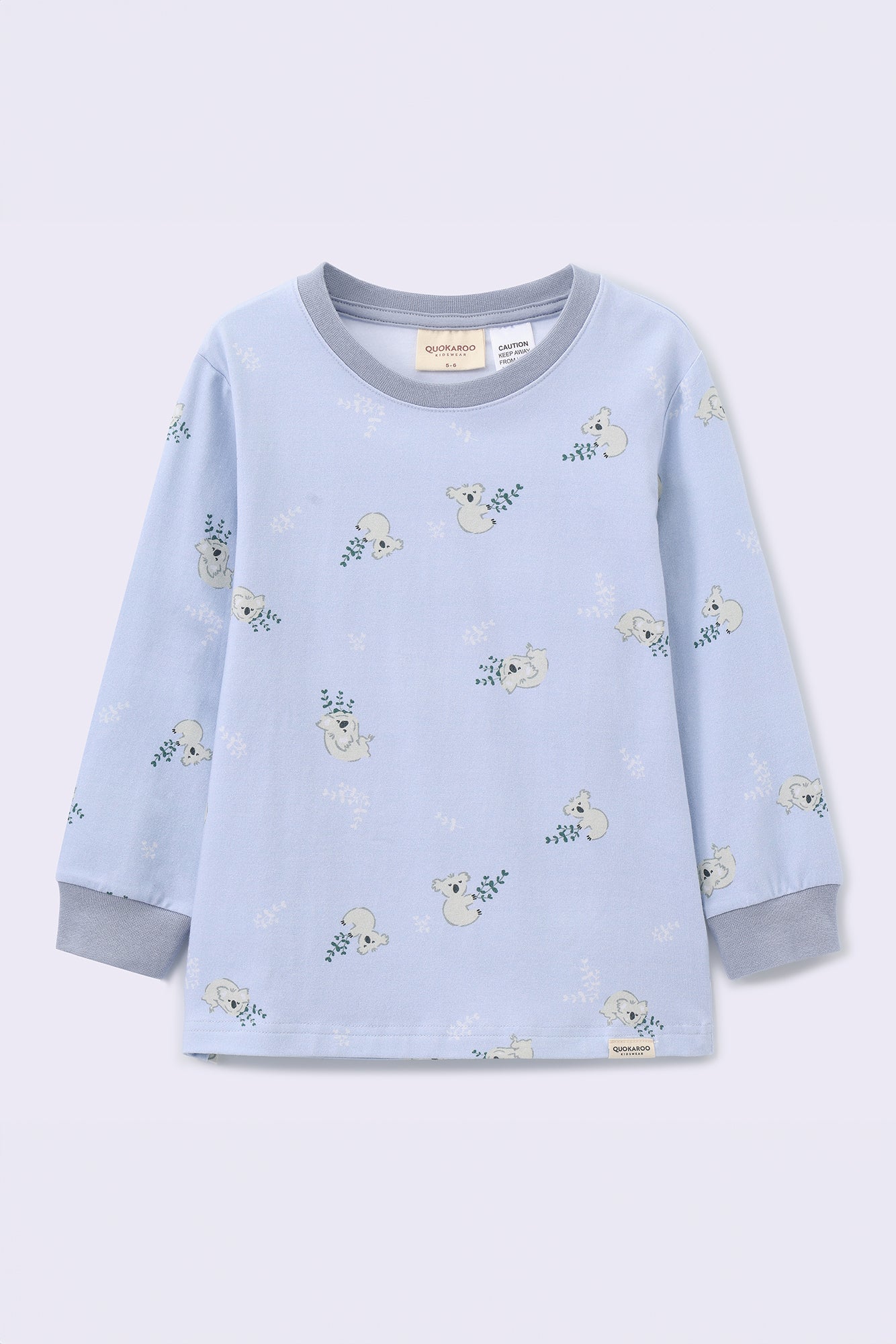 Cozy Cotton Long Sleeve Pj Set - Cloud Blue Koala