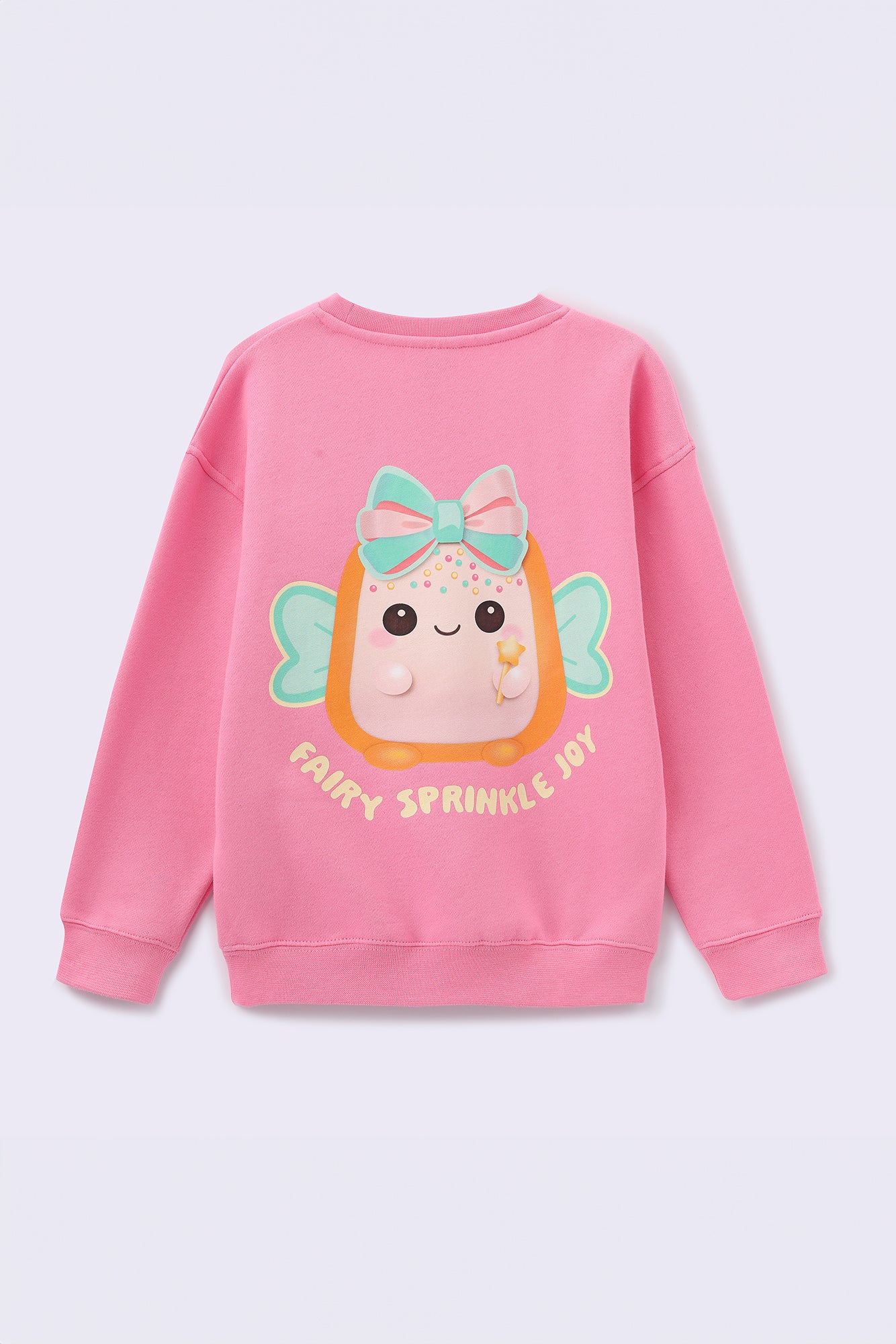 FAIRY SPRINKLE JOY Extra Soft Fleece Crew Neck Pullover - Frosting Pink
