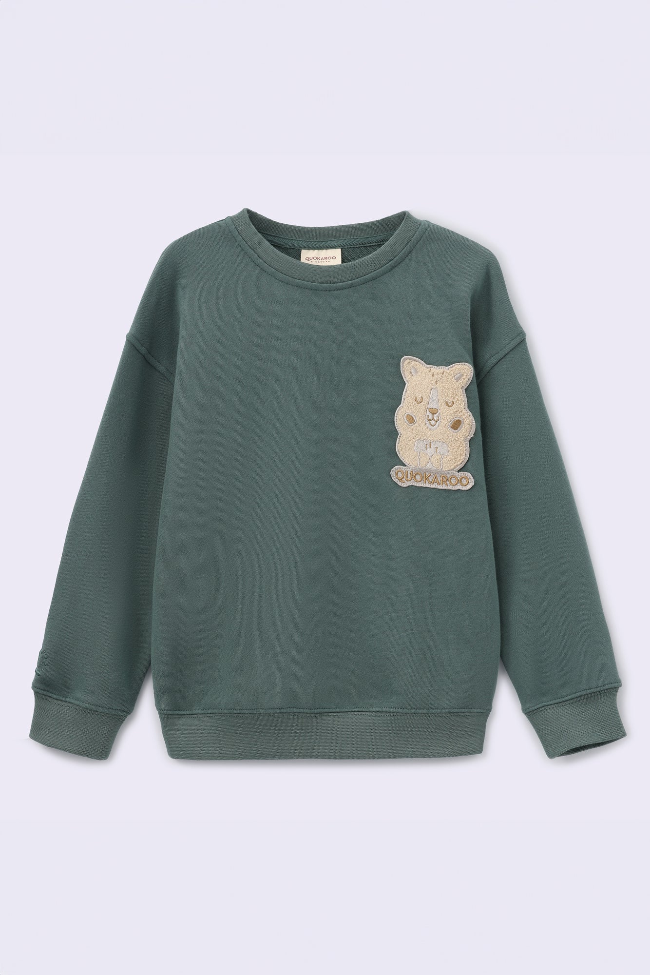 QuokkaJoy French Terry Crew Neck Pullover - Ranger Green