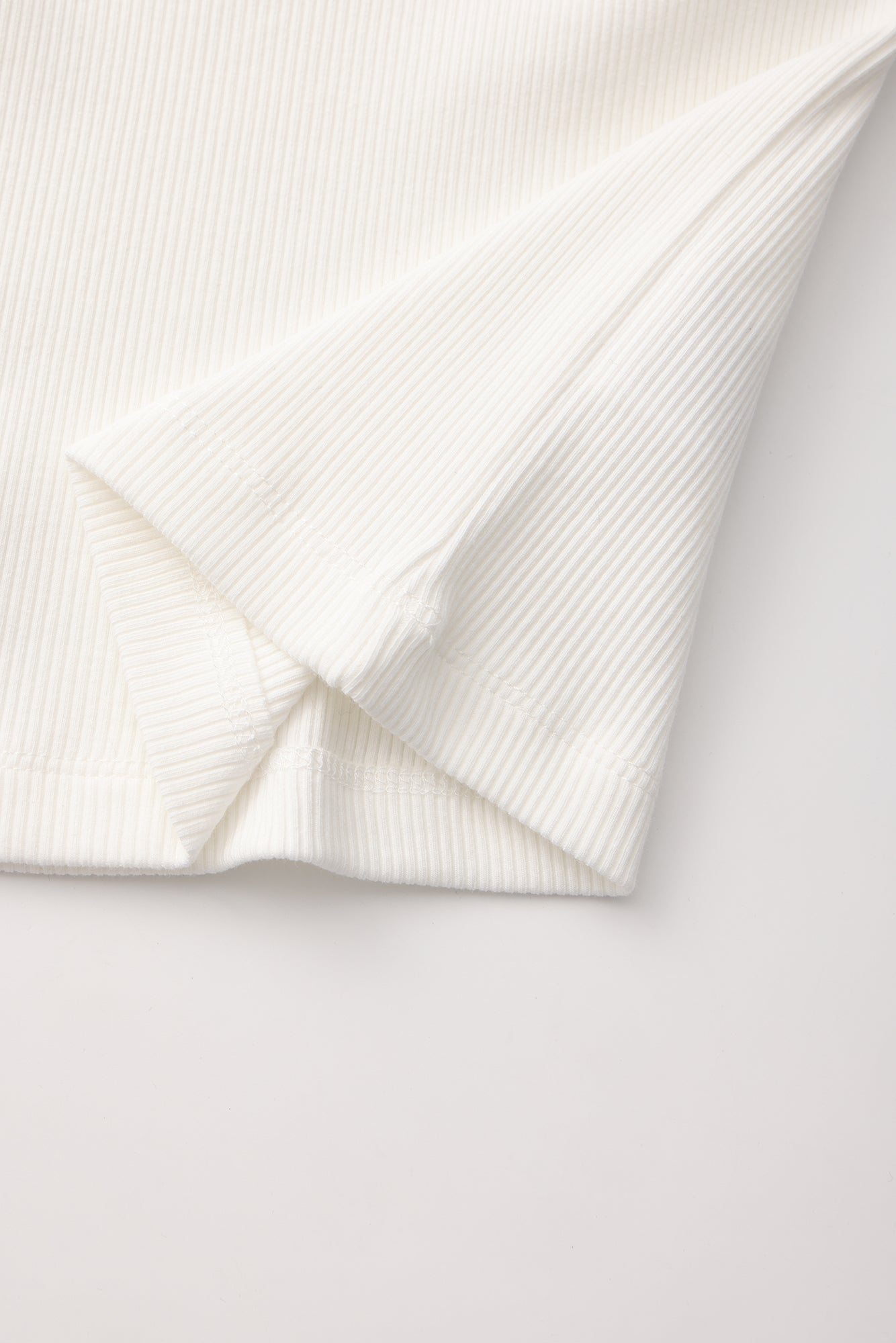 Brilliant White Ribbon Ribbed Tank