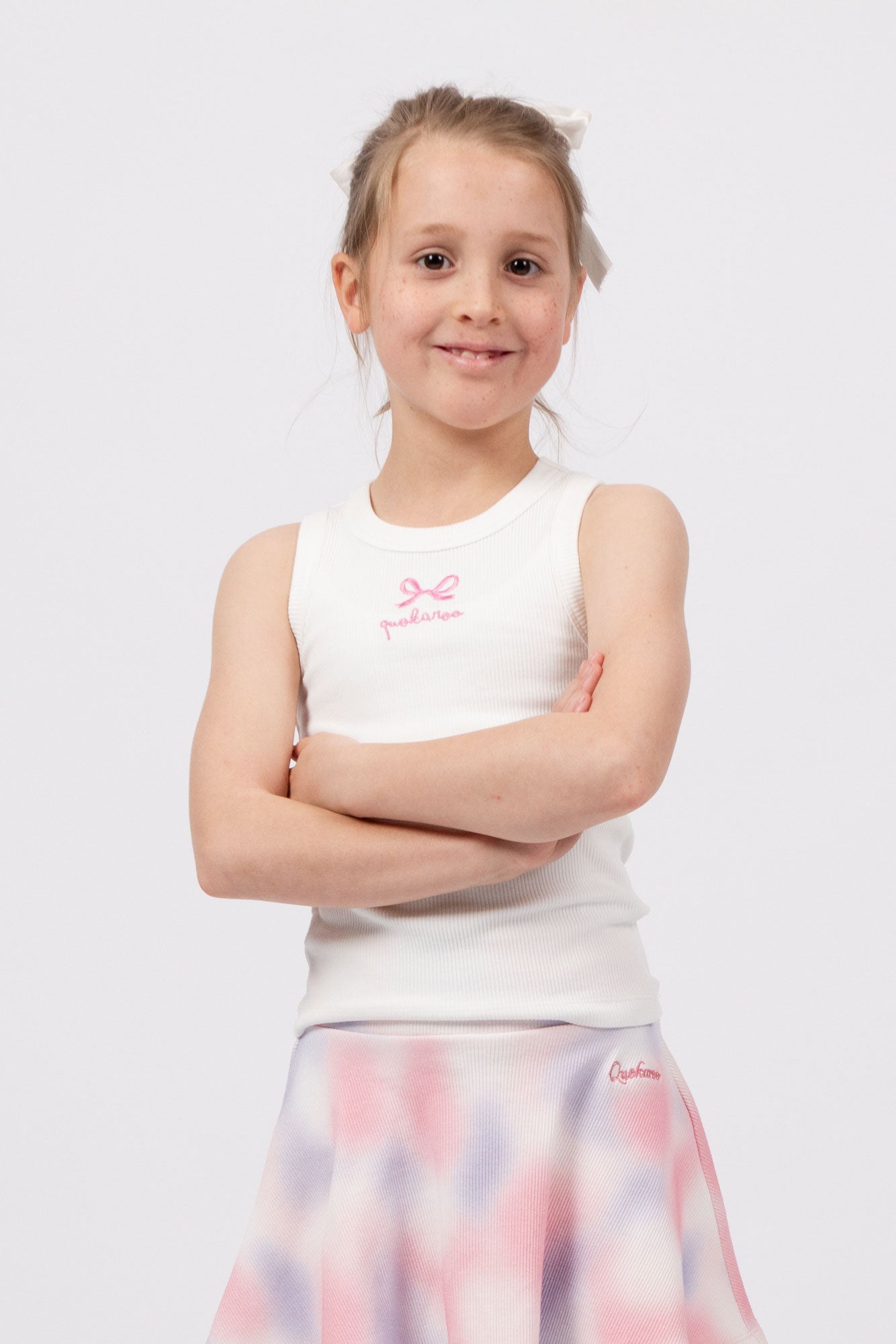 Brilliant White Ribbon Ribbed Tank